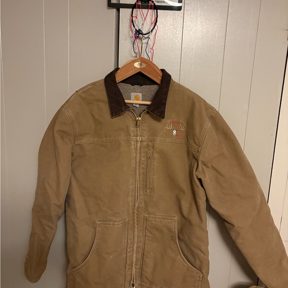 Carhartt Sherpa-Lined Work Jacket Men’s Large Tall BrownRanch Embroidered